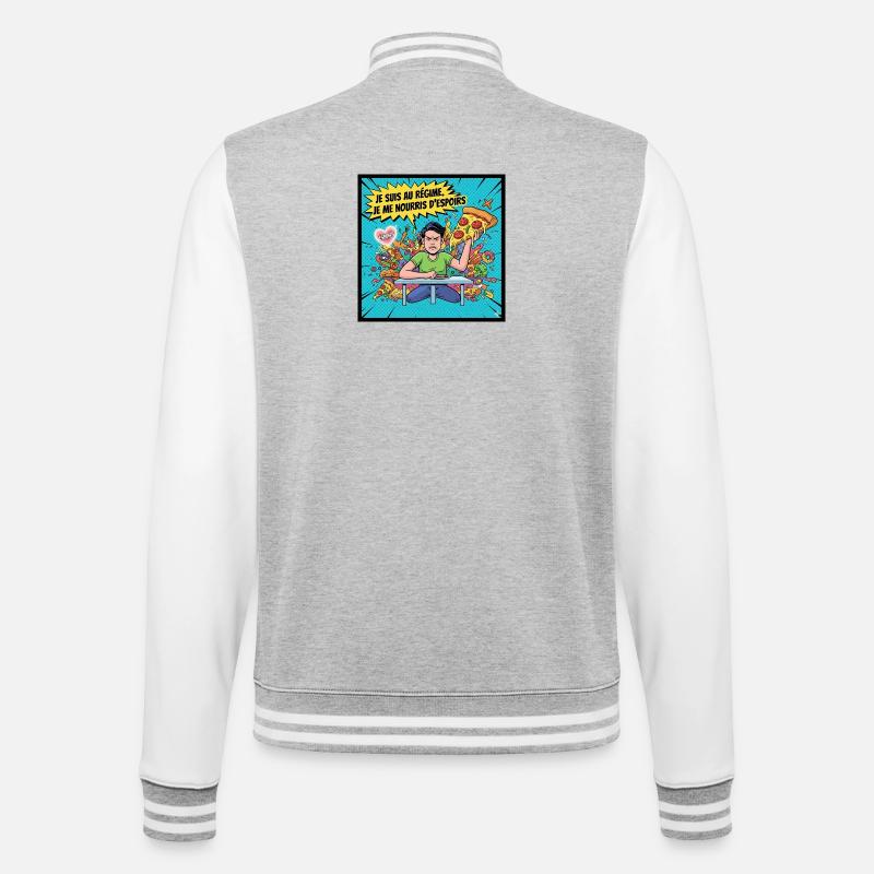 Diät und Hoffnungen Comics - College-Sweatjacke - Grau meliert/Weiß