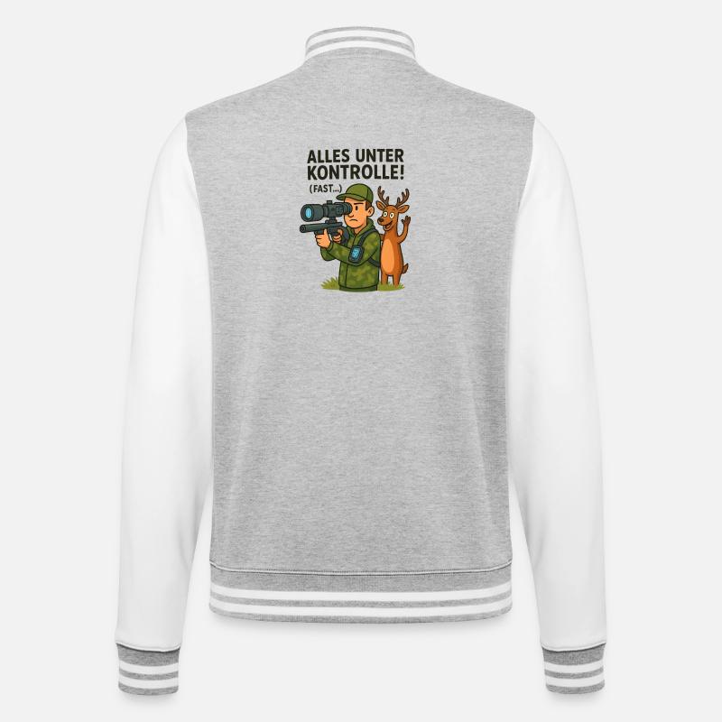 Everything under control Hunting - College Sweat Jacket - heather grey/white