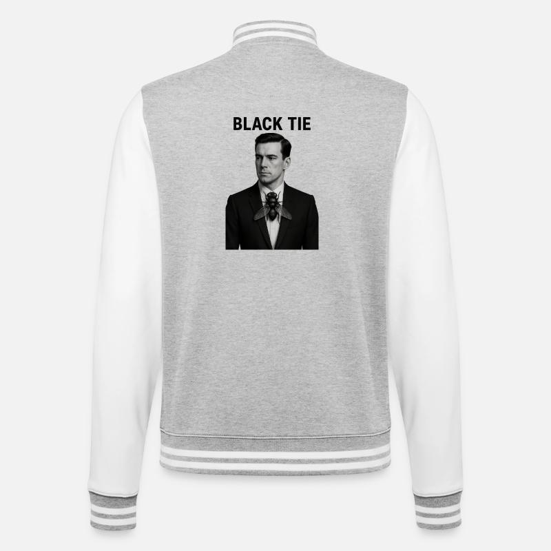Black Tie - College-Sweatjacke - Grau meliert/Weiß