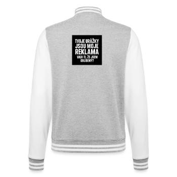 Your Insults My Advertising - College Sweat Jacket - heather grey/white - Back - Marisol (170cm)