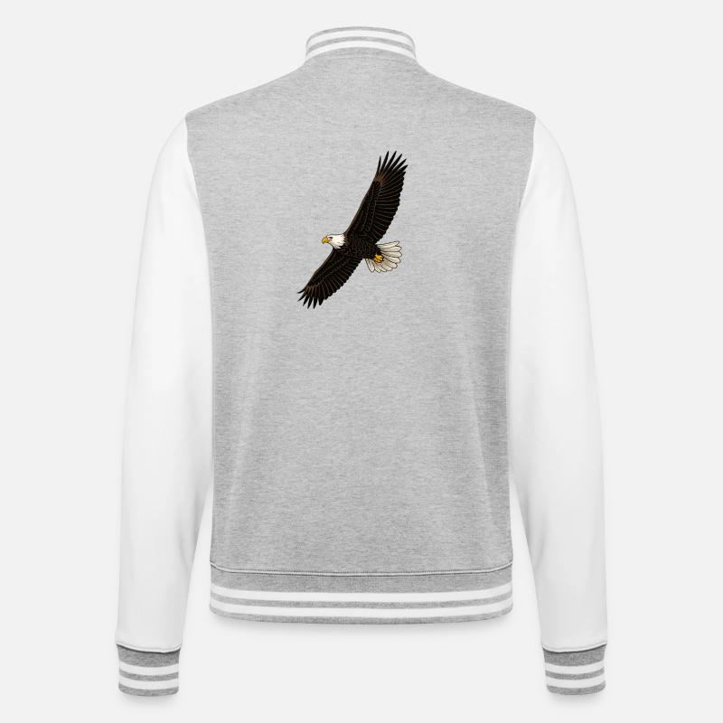 Eagle en vol Graphismes distincts - Veste Teddy - gris chiné / blanc