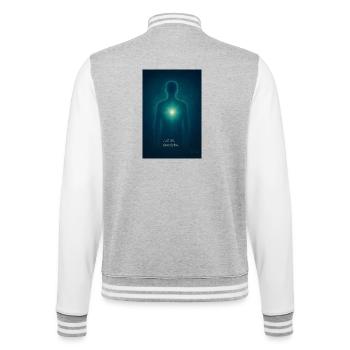 Words from the Silence - College Sweat Jacket - heather grey/white - Back - Marisol (170cm)