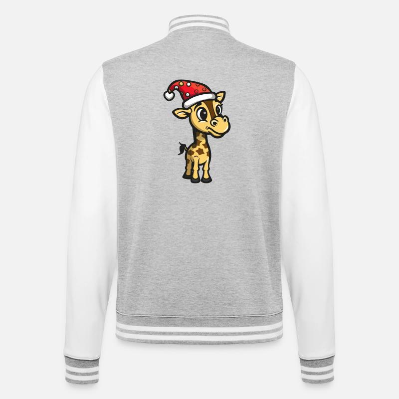 Giraffe Christmas - College Sweat Jacket - heather grey/white