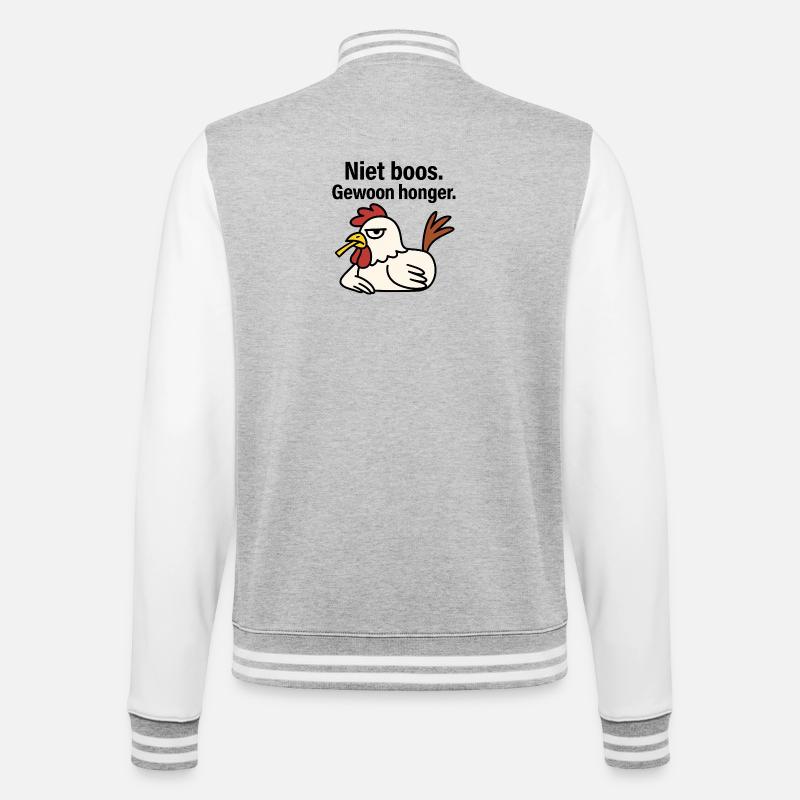 Werde nicht wütend. Nur Hunger. - College-Sweatjacke - Grau meliert/Weiß
