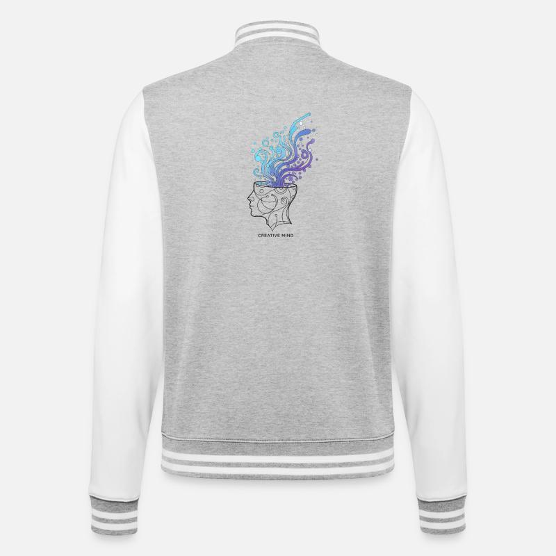 Creative Mind – Abstract Brain Illustration - College Sweat Jacket - heather grey/white