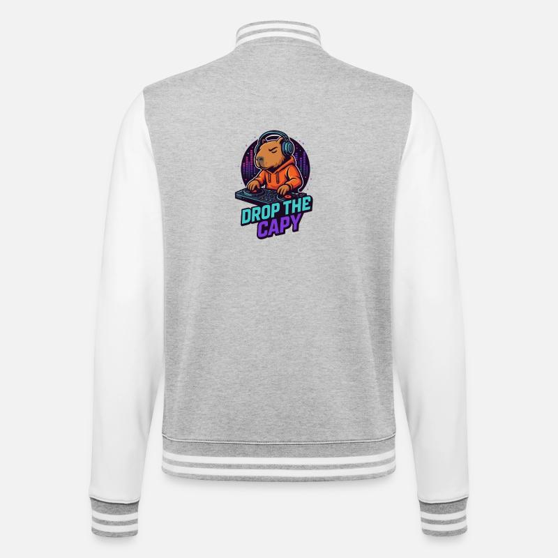 DJ Capy – Drop the Capy 🎧🔥 - Veste Teddy - gris chiné / blanc