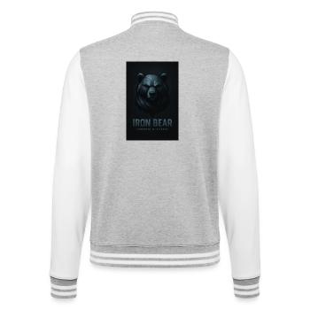 Iron Bear Strength in Silence - College Sweat Jacket - heather grey/white - Back - Marisol (170cm)