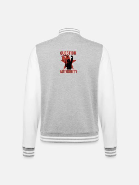 Question Power - College Sweat Jacket - heather grey/white