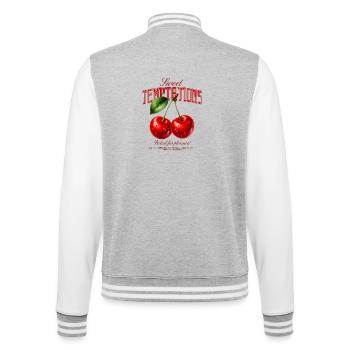 Sweet Temptations Cherries Design - College Sweat Jacket - heather grey/white - Back - Marisol (170cm)