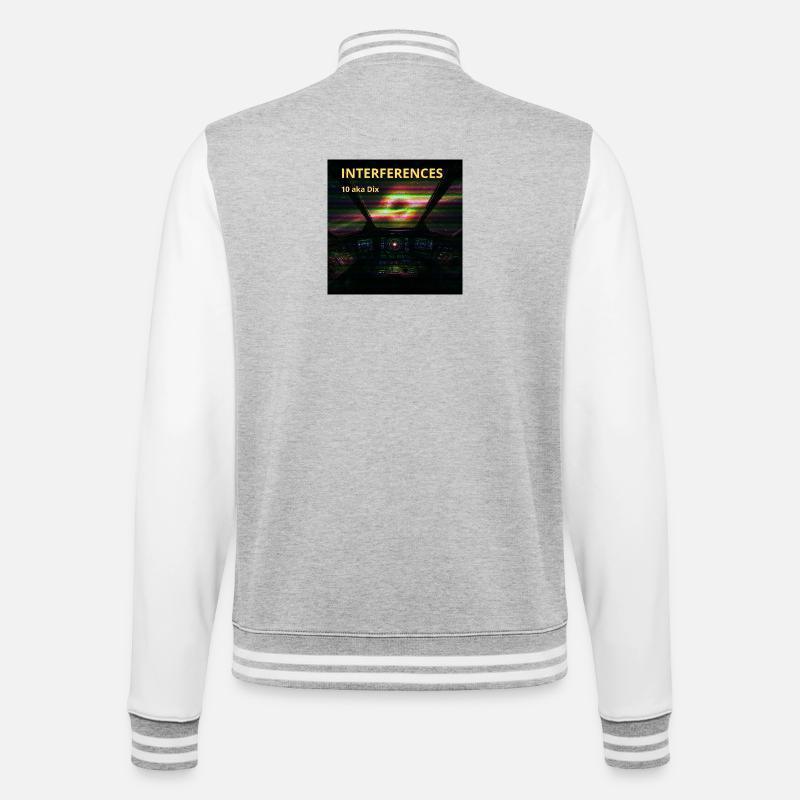 Nebula-Cockpit-Interferenz - College-Sweatjacke - Grau meliert/Weiß