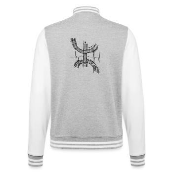 Kabyle Amazigh - College-Sweatjacke - Grau meliert/Weiß - Hinten - Marisol (170cm)