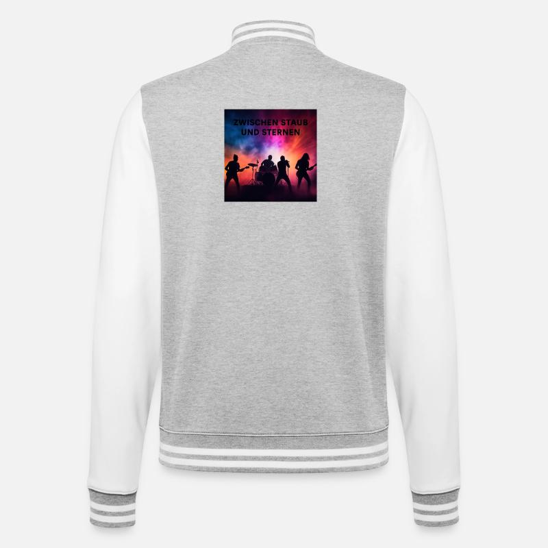 Zwischen Staub und Sternen - College-Sweatjacke - Grau meliert/Weiß