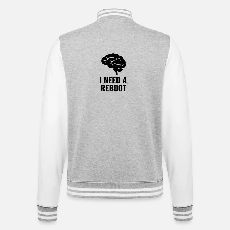 I NEED A REBOOT - Veste Teddy - gris chiné / blanc