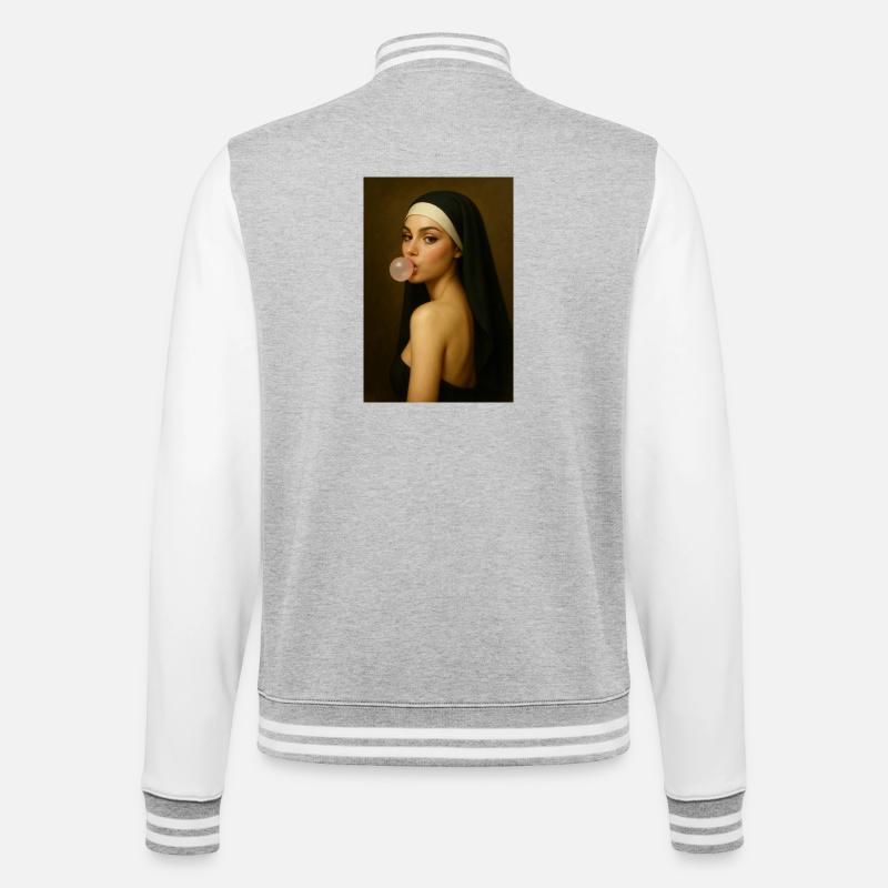 Appel sacré - Veste Teddy - gris chiné / blanc