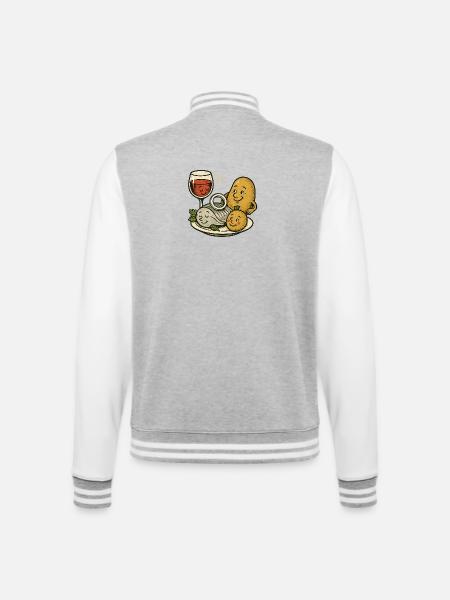 Selödka (hareng mariné) vin et pomme de terre en veste - Veste Teddy - gris chiné / blanc