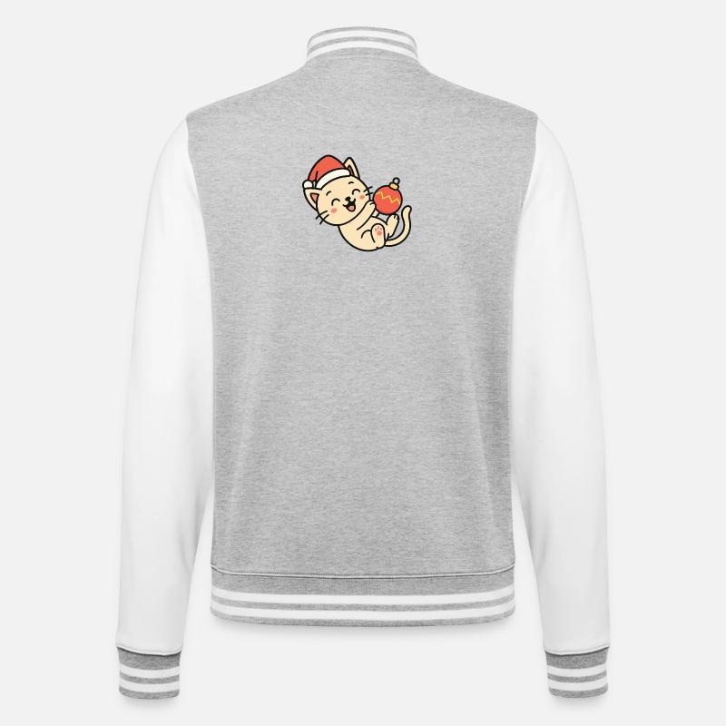 Bal de Noël amusant pour chatons - Veste Teddy - gris chiné / blanc