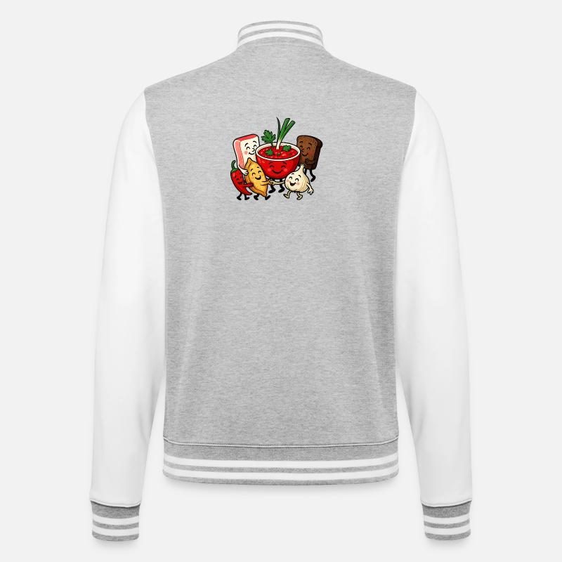 Bunter Borsch Freundschaft - College-Sweatjacke - Grau meliert/Weiß
