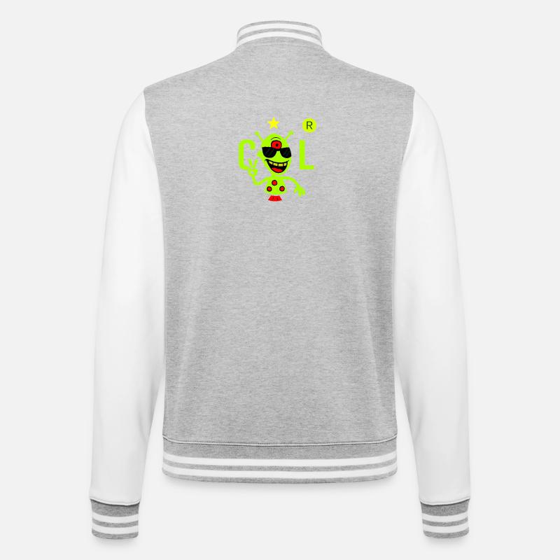 Alien vert avec lunettes de soleil - Veste Teddy - gris chiné / blanc