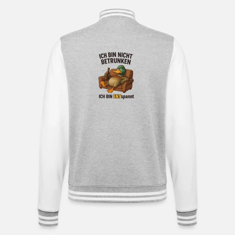 I'm not drunk RELAXED - College Sweat Jacket - heather grey/white