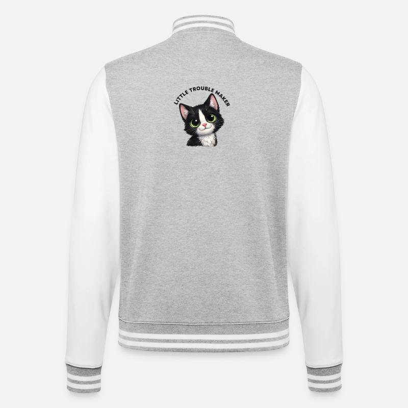 Petit Fauteur de troubles - Veste Teddy - gris chiné / blanc