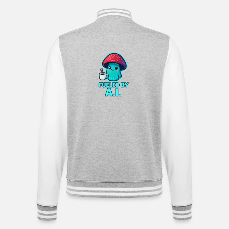 Boost au café champignon KOWAI - Veste Teddy - gris chiné / blanc