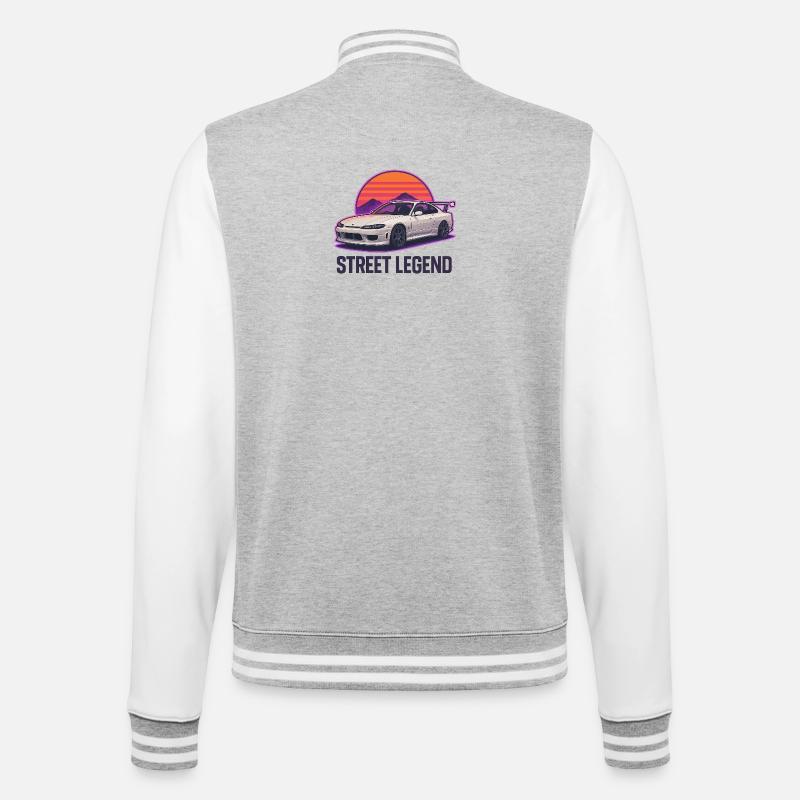 Légende de la route Sunset Drift - Veste Teddy - gris chiné / blanc