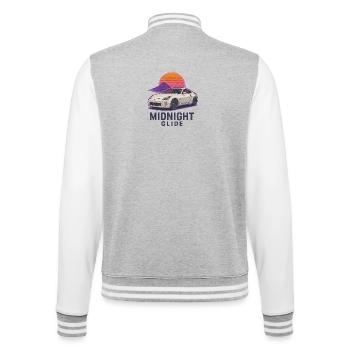Midnight Glide Retro Sunset Auto - College Sweat Jacket - heather grey/white - Back - Marisol (170cm)