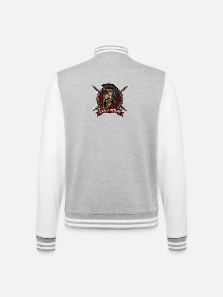 Spartan Strength Helmet Shield - College Sweat Jacket - heather grey/white