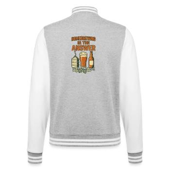 Homebrewing is the answer - College Sweat Jacket - heather grey/white - Back - Marisol (170cm)