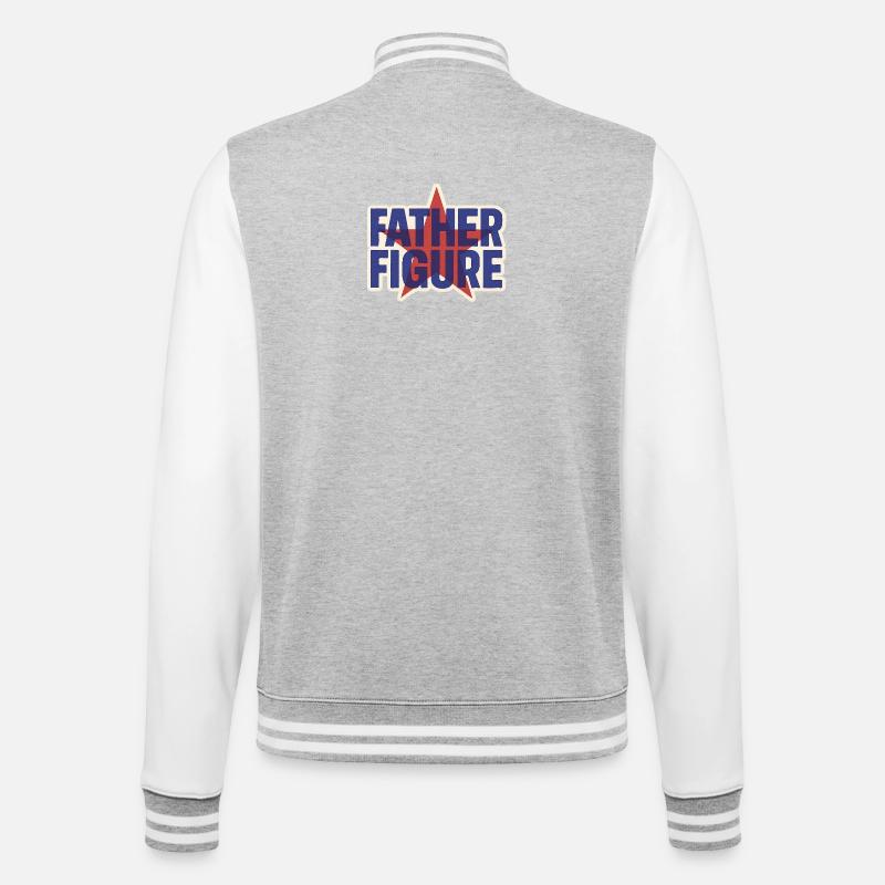 Father Figure Star Retro Logo - College Sweat Jacket - heather grey/white