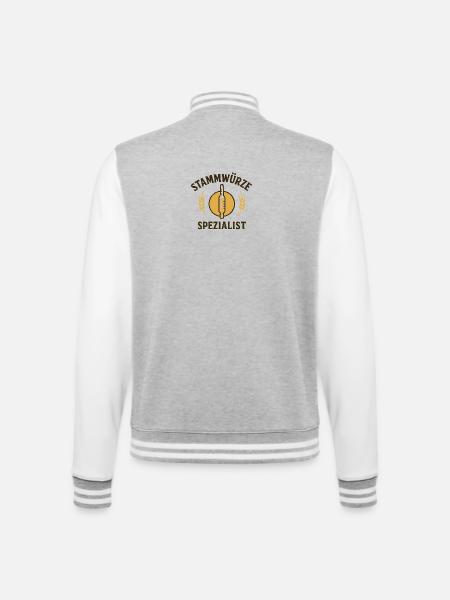 Stammwürzle Spezialist - College-Sweatjacke - Grau meliert/Weiß