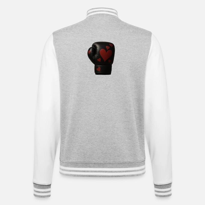 Gant de boxe avec des cœurs - Veste Teddy - gris chiné / blanc