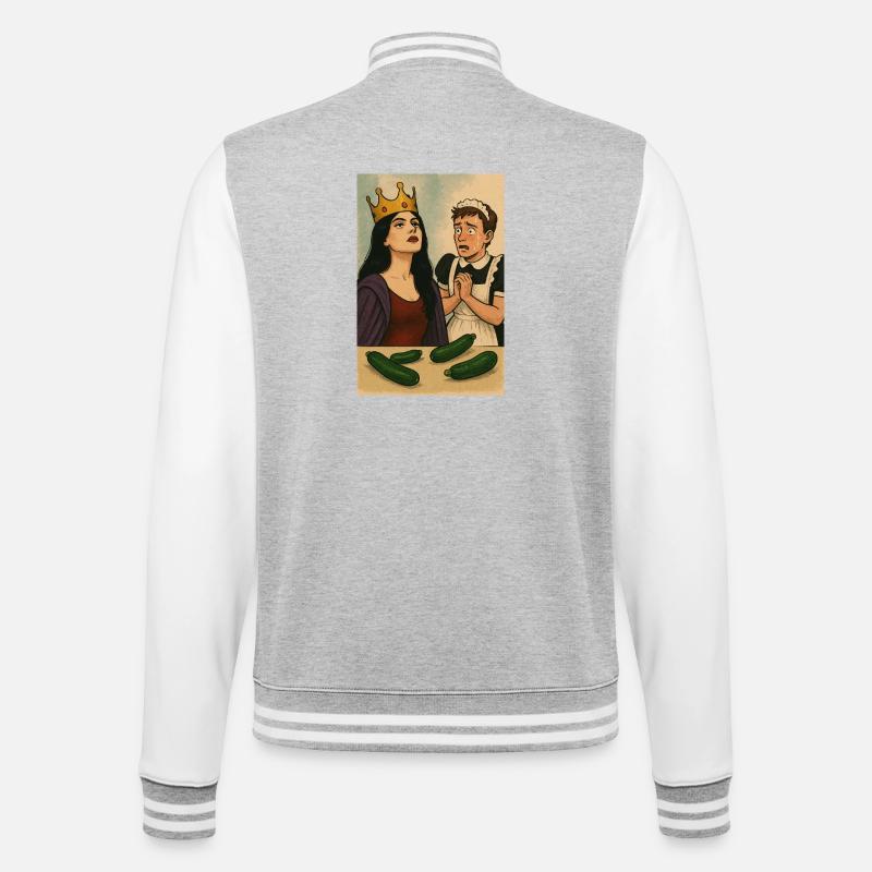 Queen Vibes - College-Sweatjacke - Grau meliert/Weiß