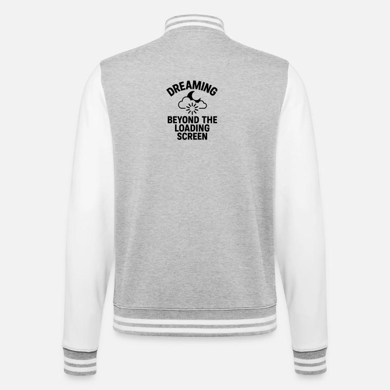 Dreaming Beyond Loading Screen - College-Sweatjacke - Grau meliert/Weiß