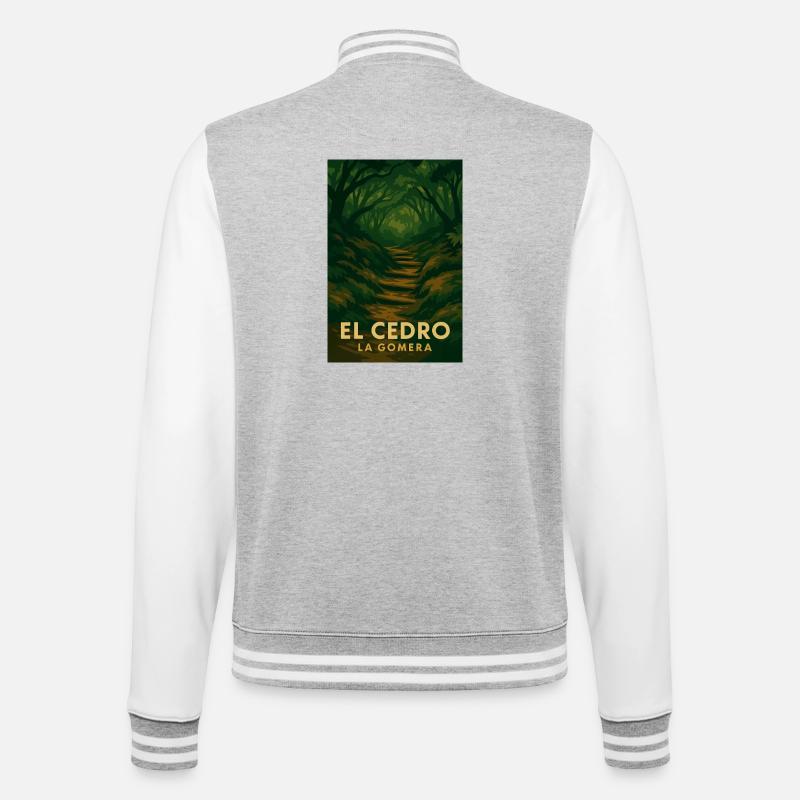 El Cedro – Mystical Forest Trail - College Sweat Jacket - heather grey/white