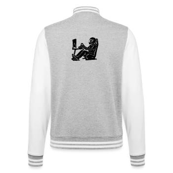 Sim Racer Driver Silhouette Gaming - Veste Teddy - gris chiné / blanc - Dos - Marisol (170cm)