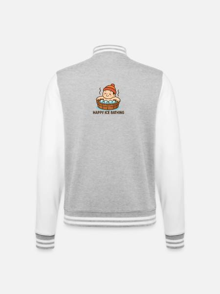 Kuscheliges Eisbad Motiv - College Sweat Jacket - heather grey/white