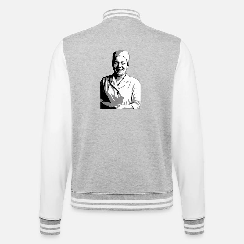 Smiling Nurse Mom 1970 - College Sweat Jacket - heather grey/white