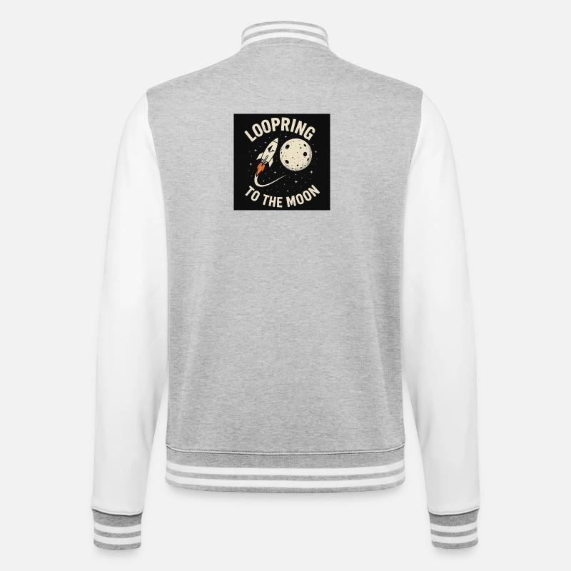 Loopring to the Moon! - College Sweat Jacket - heather grey/white
