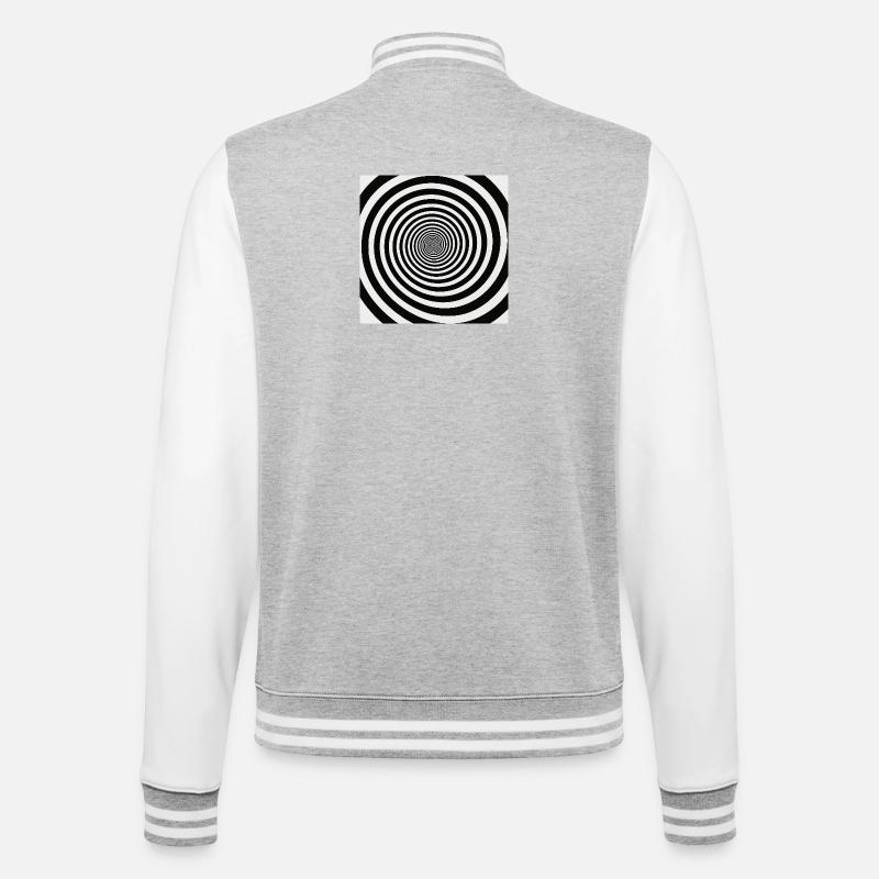 Hypnotic black and white spiral - College Sweat Jacket - heather grey/white