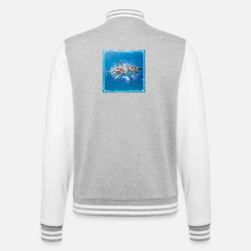 Requin de Transe - Veste Teddy - gris chiné / blanc