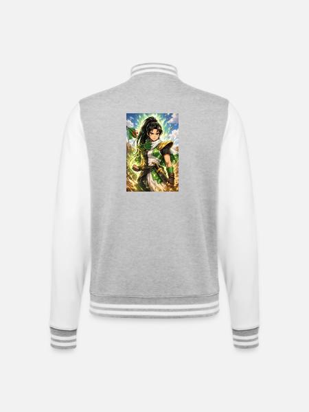 DZ Manga – Kvinder - College sweatjakke - grå meleret/hvid