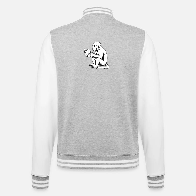 Monkey Minded - College Sweat Jacket - heather grey/white