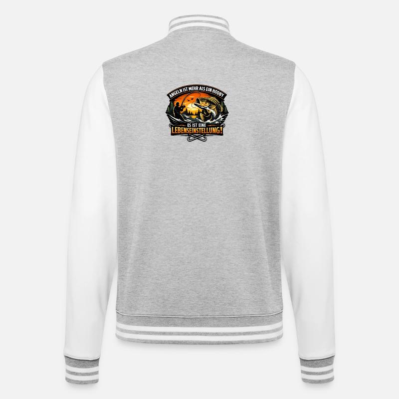 Pêche - Veste Teddy - gris chiné / blanc