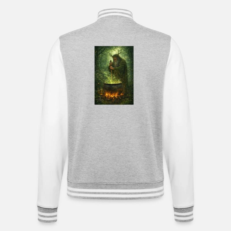 Druid - College Sweat Jacket - heather grey/white