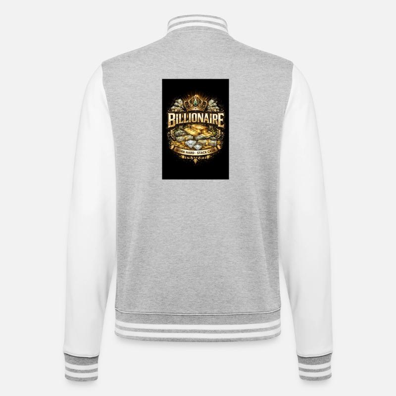 6D0F5E12-D063-4FDD-AC08-1CA5FF0643D0 - College-Sweatjacke - Grau meliert/Weiß
