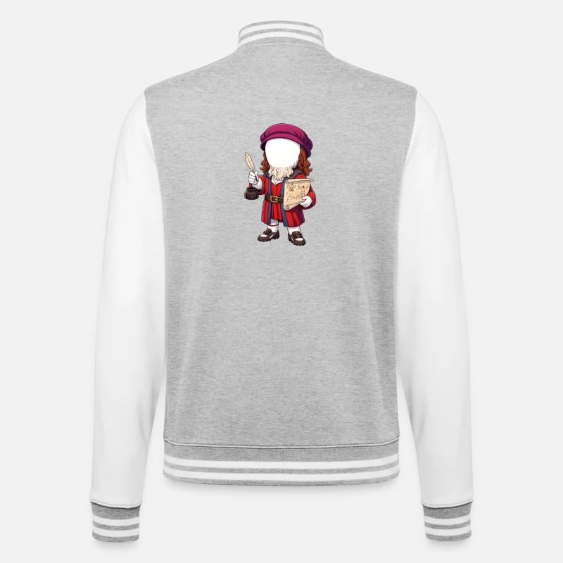 Gigi davinci - College-Sweatjacke - Grau meliert/Weiß