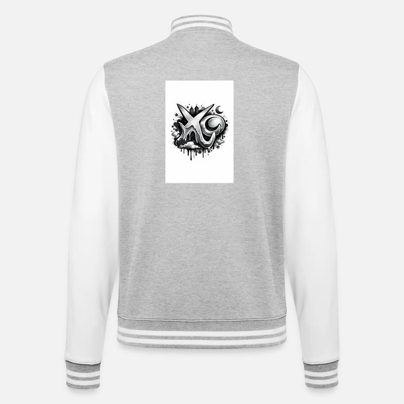 XO - College Sweat Jacket - heather grey/white