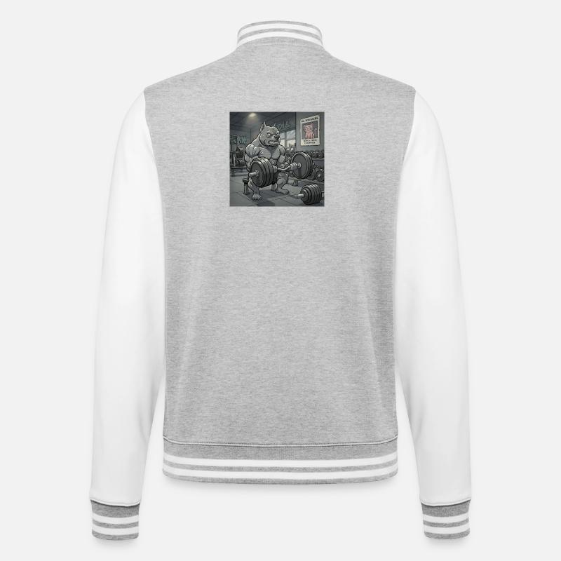 Pitbull-Gym - College-Sweatjacke - Grau meliert/Weiß