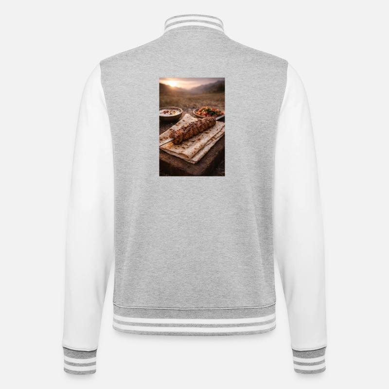 Lance - Veste Teddy - gris chiné / blanc